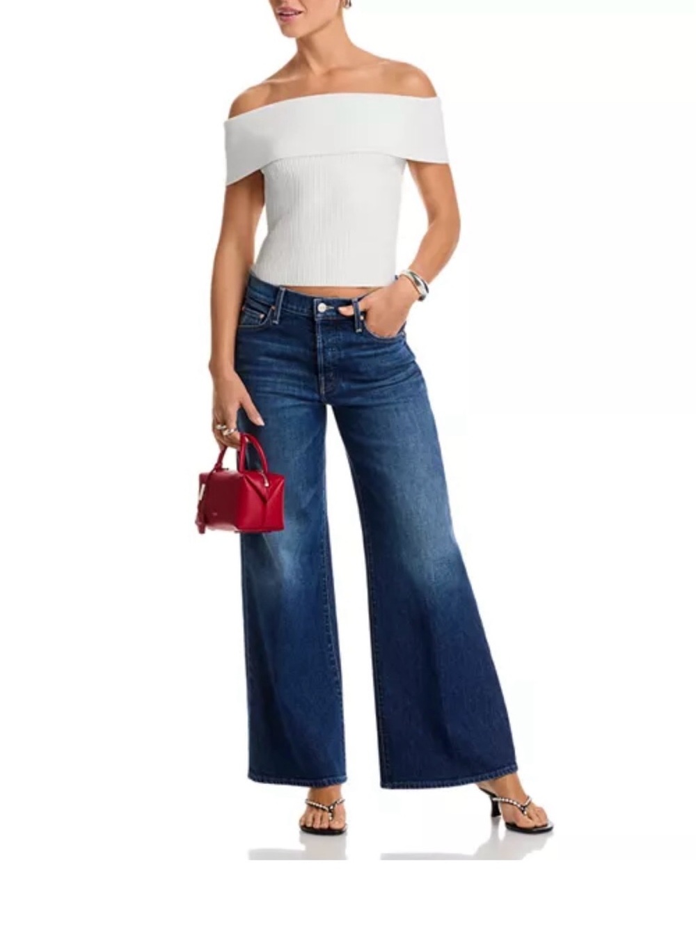 MOTHER Lil Tomcat Roller Skimp Wide leg Jeans in Perfectly Imperfect Wash
